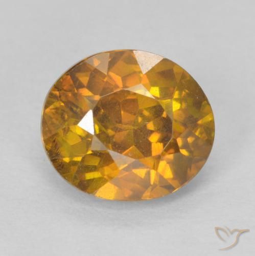 1.43ct Натуральный Золотисто-коричневый Сфалерит, Овал, VS-SI