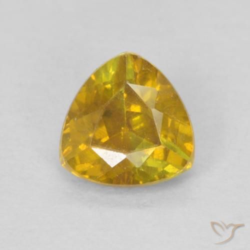 0.45ct Натуральный Золотисто-Апельсиновый Сфалерит, Триллион, VS-SI