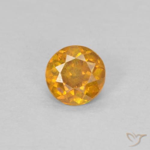0.24ct Натуральный Медово-оранжевый Сфалерит, Круглый, SI-I1