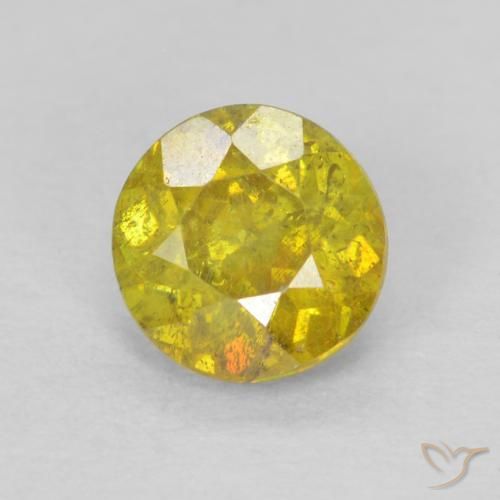 0.77ct Натуральный Средний желтый Сфалерит, Круглый, SI-I1