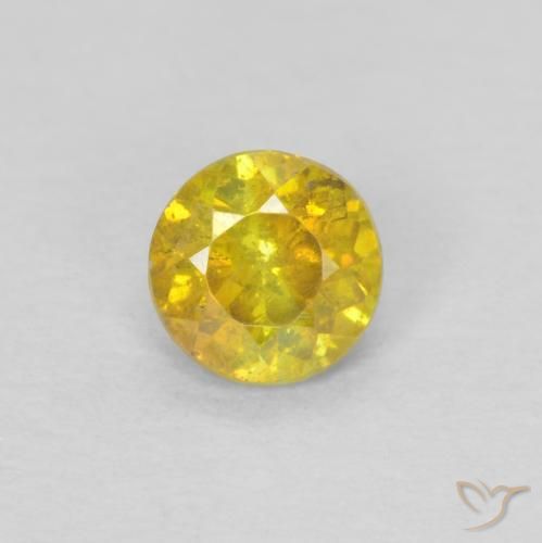 0.33ct Натуральный Коричневато-желтый Сфалерит, Круглый, SI-I1