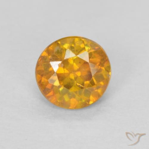 0.51ct Натуральный Медово-оранжевый Сфалерит, Круглый, SI-I1