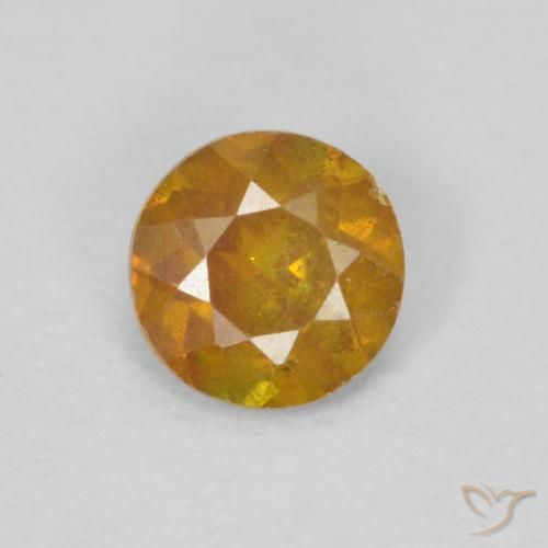 0.45ct Натуральный Медово-оранжевый Сфалерит, Круглый, SI-I1