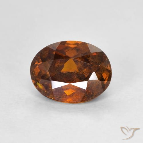 1.95ct Натуральный Medium Dark-Orange Сфалерит, Овал, VS-SI
