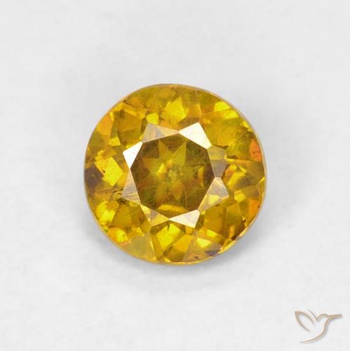 0.71ct Натуральный Абрикос Апельсин Сфалерит, Круглый, VS-SI