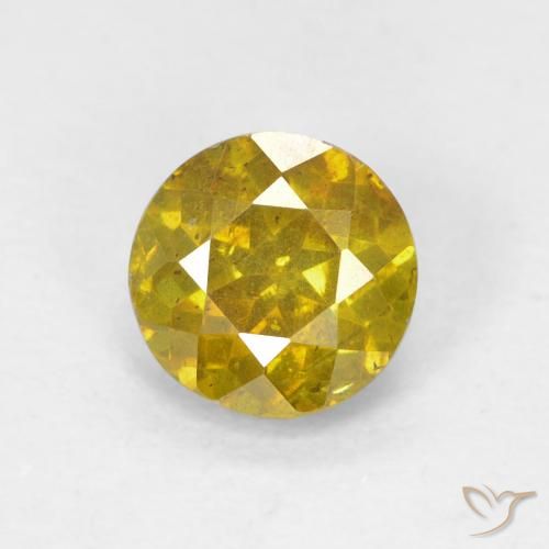 1.31ct Натуральный Желтоватое золото Сфалерит, Круглый, SI
