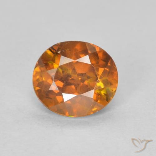 0.77ct Натуральный Земля Оранжевый Сфалерит, Овал, SI-I1