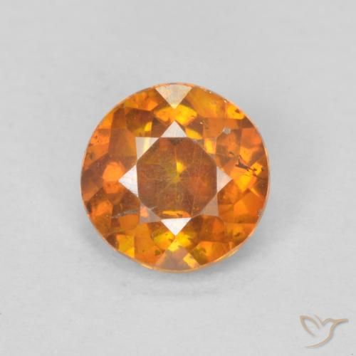 0.64ct Натуральный Medium Dark-Orange Сфалерит, Круглый, SI-I1