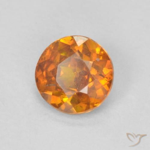 0.64 карата, натуральный Medium Dark-Orange Сфалерит, Круглый, SI-I1
