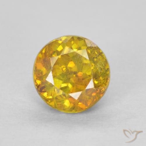 0.67ct Натуральный Средний желтый Сфалерит, Круглый, SI-I1