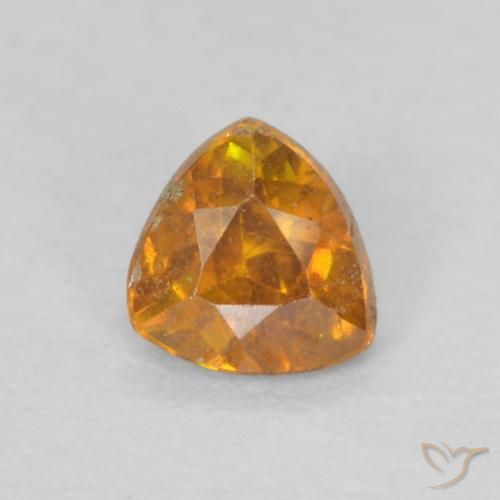 0.22ct Натуральный Темно-оранжевый Сфалерит, Триллион, SI-I1