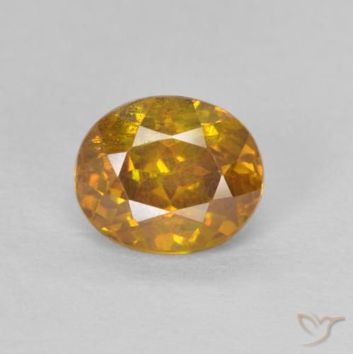 0.96ct Натуральный Золотисто-коричневый Сфалерит, Овал, SI-I1