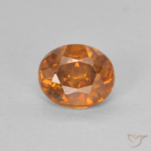 0.68ct Натуральный Оранжево-коричневый Сфалерит, Овал, SI-I1