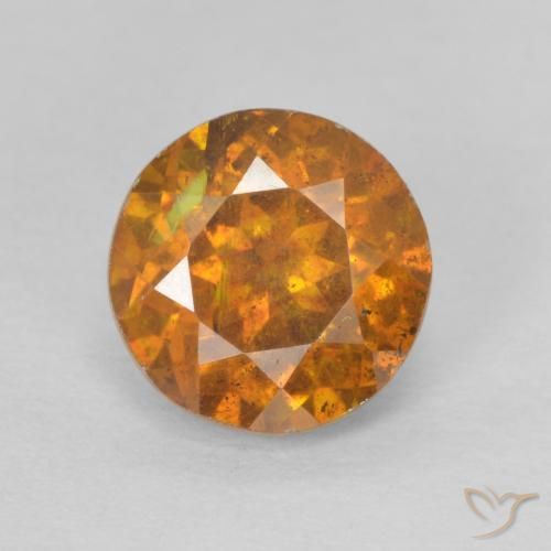 1.50ct Натуральный Оранжево-коричневый Сфалерит, Круглый, SI-I1