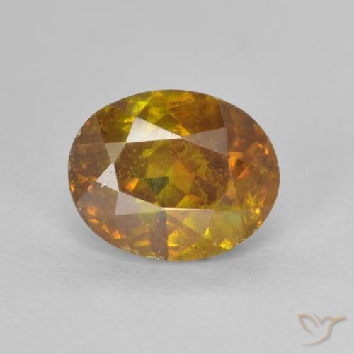 2.05ct Натуральный Золотой Сфалерит, Овал, SI-I1
