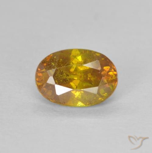 0.82ct Натуральный Среднее золото Сфалерит, Овал, SI-I1