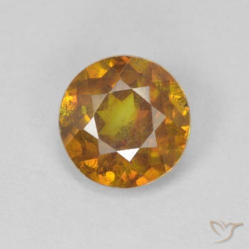 0.95ct Натуральный Золотисто-коричневый Сфалерит, Круглый, SI-I1