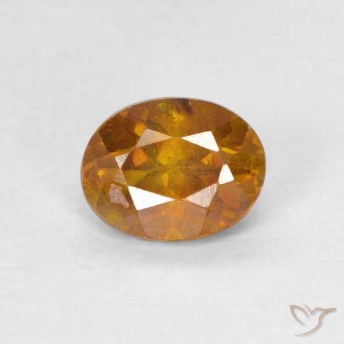 0.67ct Натуральный Золотисто-коричневый Сфалерит, Овал, SI-I1