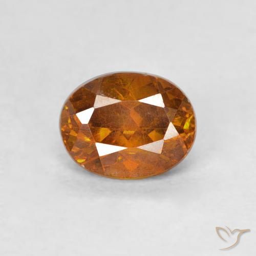 0.64ct Натуральный Темно-оранжевый Сфалерит, Овал, SI-I1