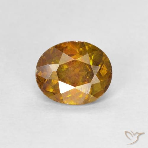 0.80ct Натуральный Коричневато-золотой Сфалерит, Овал, SI-I1