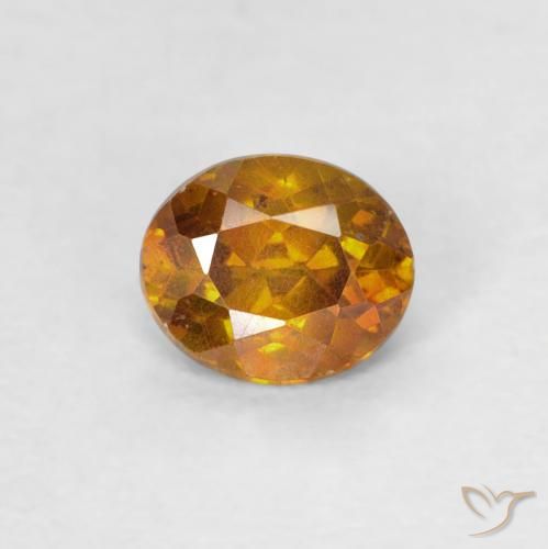 0.40ct Натуральный Золотисто-коричневый Сфалерит, Овал, SI-I1