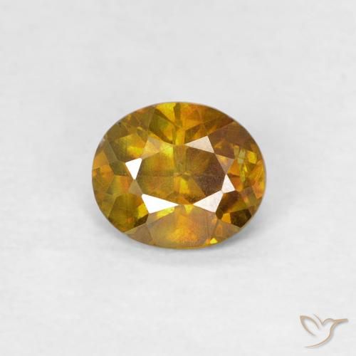 0.41ct Натуральный Золотисто-коричневый Сфалерит, Овал, SI-I1
