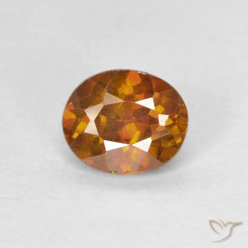 0.86ct Натуральный Коричневато-оранжевый Сфалерит, Овал, SI-I1