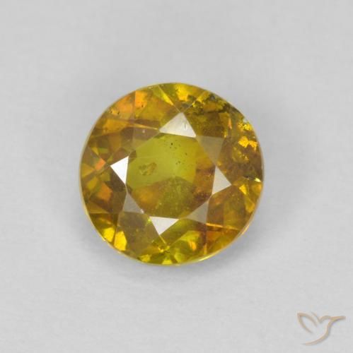 0.97ct Натуральный Глубокое золото Сфалерит, Круглый, SI-I1