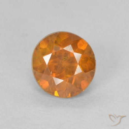 0.55ct Натуральный Ярко-оранжевый Сфалерит, Круглый, SI-I1