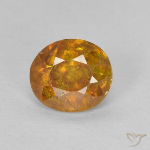 0.70ct Натуральный Темно-оранжевый Сфалерит, Овал, SI-I1