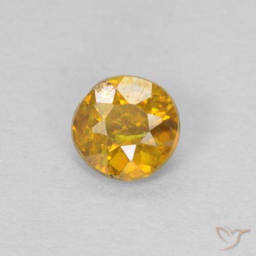 0.28ct Натуральный Золотисто-Апельсиновый Сфалерит, Круглый, SI-I1