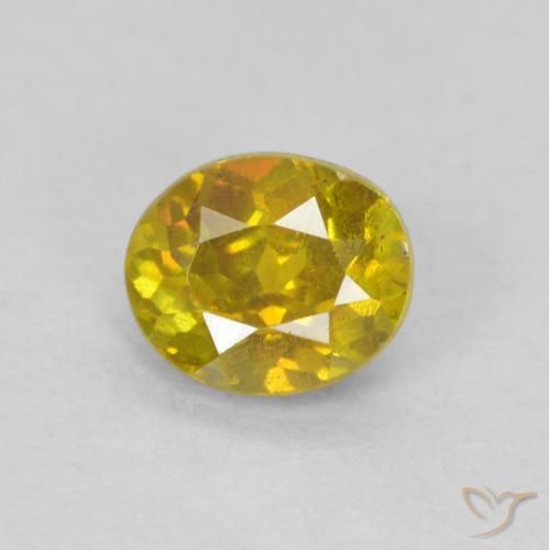 0.54ct Натуральный Коричневато-желтый Сфалерит, Овал, SI-I1