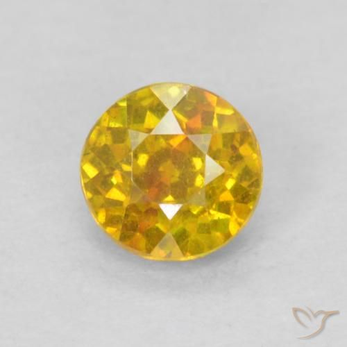 0.33ct Натуральный Шмель желтый Сфалерит, Круглый, SI-I1