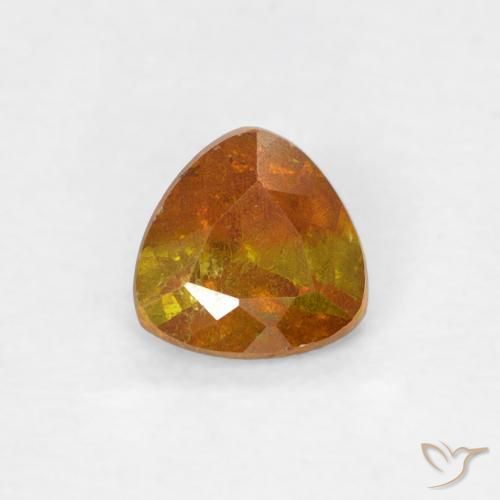 0.41ct Натуральный Темно-оранжевый Сфалерит, Триллион, SI-I1