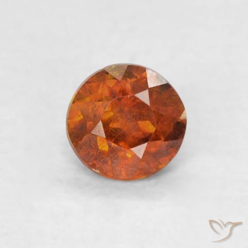 0.31ct Натуральный Огонь Оранжевый Сфалерит, Круглый, SI-I1