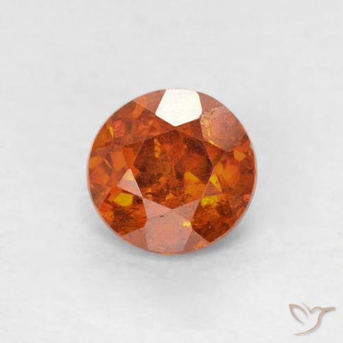 0.80ct Натуральный Красновато-оранжевый Сфалерит, Круглый, SI-I1