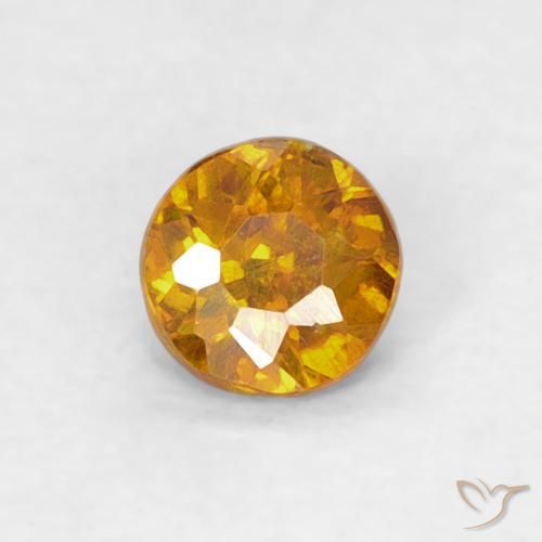 0.23ct Натуральный Золотисто-коричневый Сфалерит, Круглый, SI-I1