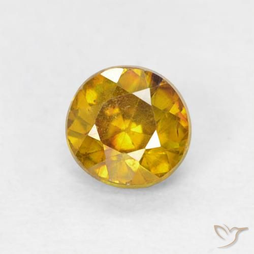 0.59ct Натуральный Коричневато-желтый Сфалерит, Круглый, SI-I1