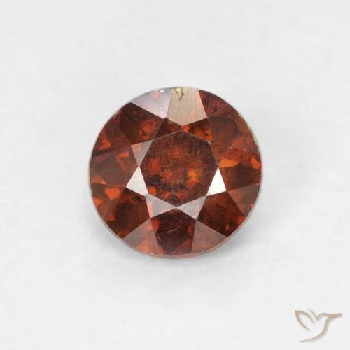 0.57ct Натуральный Темно-оранжевый Сфалерит, Круглый, SI-I1