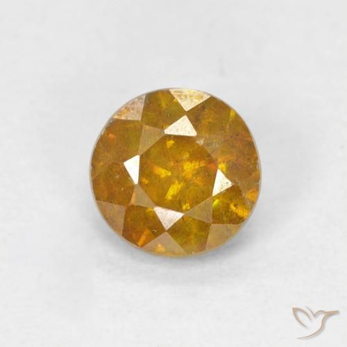 0.95ct Натуральный Золотисто-коричневый Сфалерит, Круглый, SI-I1