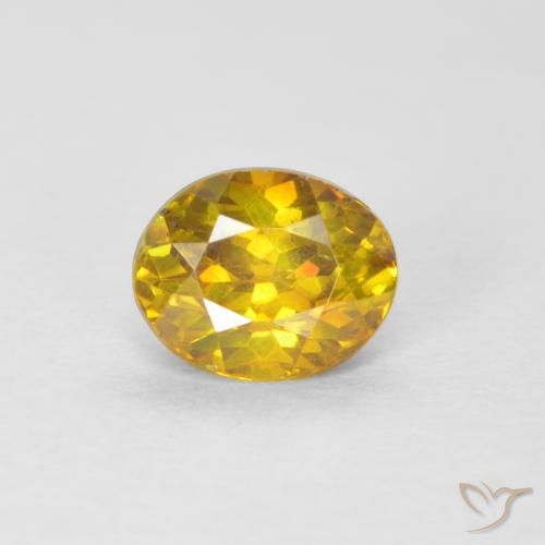 1.00ct Натуральный Золотисто-Апельсиновый Сфалерит, Овал, SI-I1