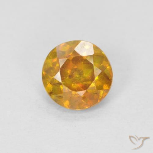 0.95ct Натуральный Золотисто-коричневый Сфалерит, Круглый, SI-I1