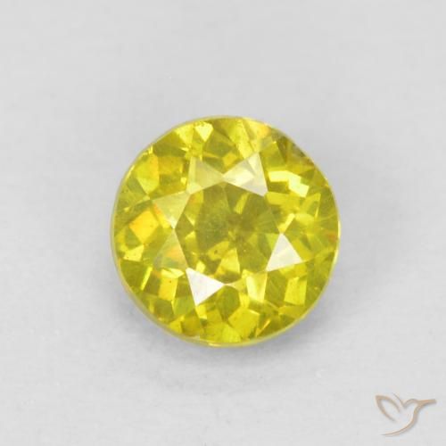 0.60ct Натуральный Кукурузно-желтый Сфалерит, Круглый, SI-I1