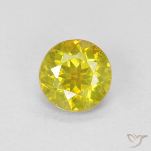 1.05ct Натуральный Коричневато-желтый Сфалерит, Круглый, SI-I1