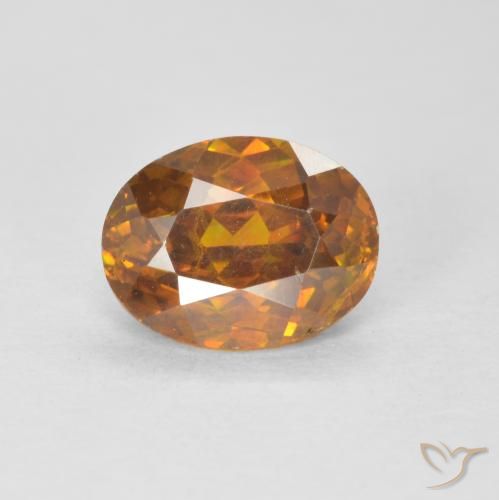 1.91ct Натуральный Medium Dark-Orange Сфалерит, Овал, VS-SI