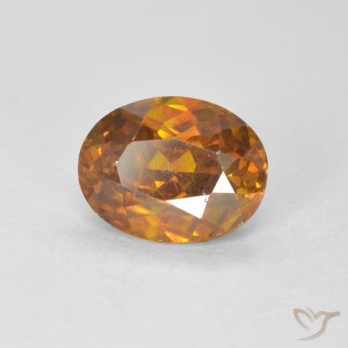 1.91 карата, натуральный Medium Dark-Orange Сфалерит, Овал, VS-SI