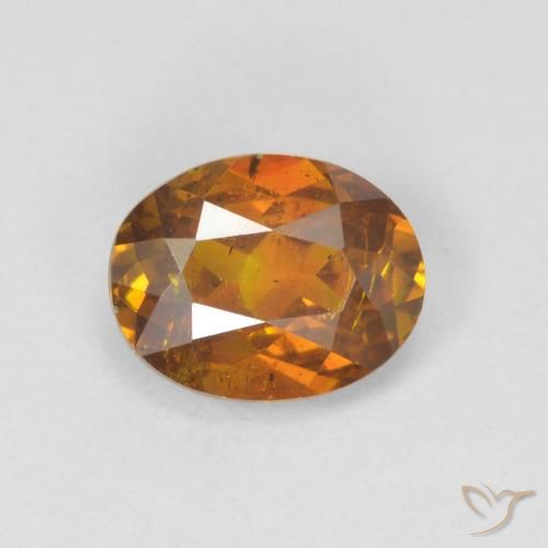 1.71ct Натуральный Коричневато-оранжевый Сфалерит, Овал, VS-SI