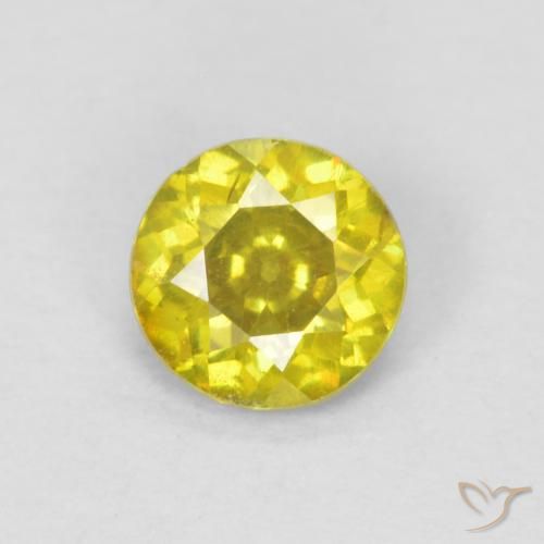 0.47ct Натуральный Коричневато-желтый Сфалерит, Круглый, SI-I1