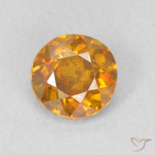 0.68ct Натуральный Абрикос Апельсин Сфалерит, Круглый, VS-SI