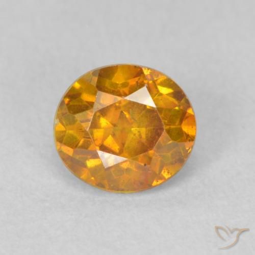 0.61ct Натуральный Абрикос Апельсин Сфалерит, Круглый, VS-SI